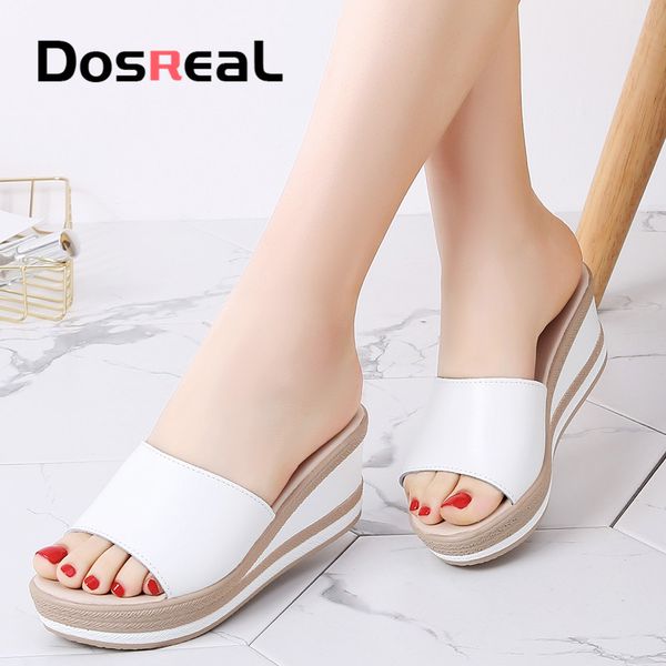 dosreal summer women slippers leather thick sole slippers female platform white straw slides woman wedge flip flop, Black
dosreal summer women slippers leather thick sole slippers female platform white straw slides woman wedge flip flop, Black
