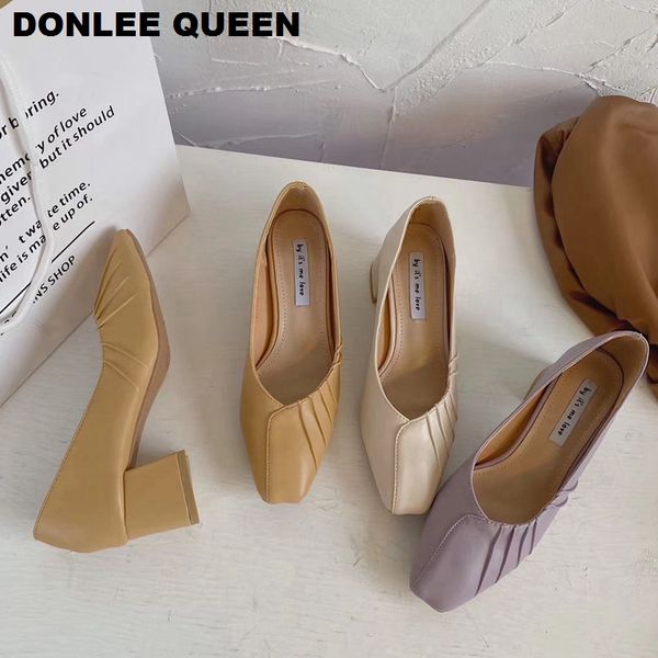 new fashion square heels pumps shoes women slip on loafer casual shoes elegant pleated med heel for party zapatos de mujer, Black
new fashion square heels pumps shoes women slip on loafer casual shoes elegant pleated med heel for party zapatos de mujer, Black