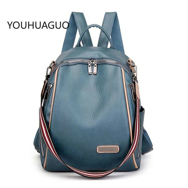 women 's backpack 2020 spring new fashion wild quality soft leather leisure travel large capacity blue color bag purse
women 's backpack 2020 spring new fashion wild quality soft leather leisure travel large capacity blue color bag purse