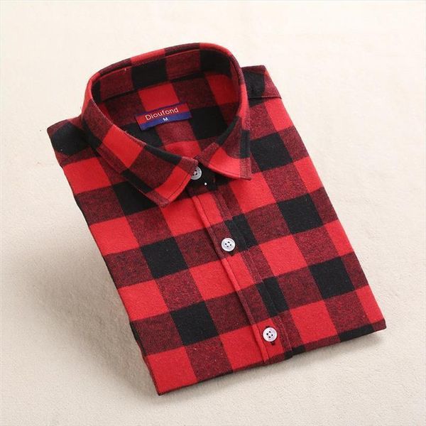 women plaid shirt red cotton long sleeve blusas red shirt female clothes plus size 5xl blouse and top, White
women plaid shirt red cotton long sleeve blusas red shirt female clothes plus size 5xl blouse and top, White