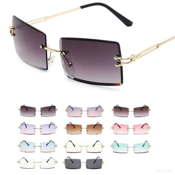 fashion popular rimless rectangle sunglasses women men shades alloy glasses uv400, White;black
fashion popular rimless rectangle sunglasses women men shades alloy glasses uv400, White;black