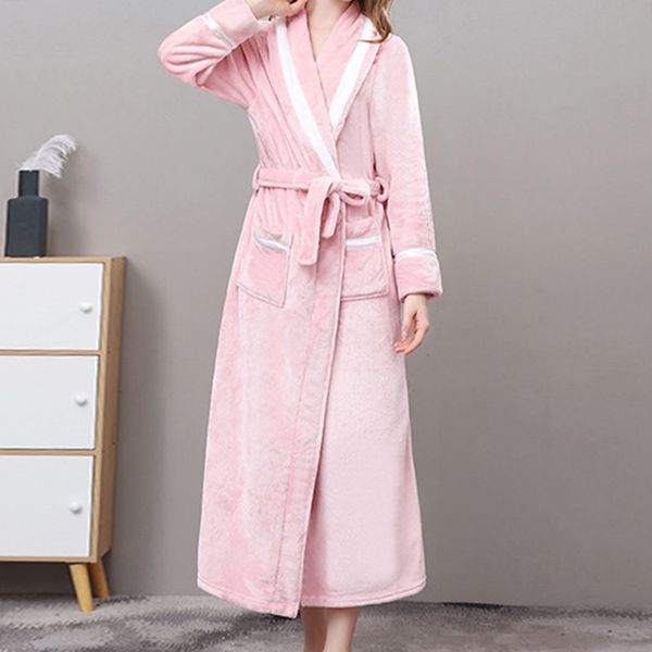 women's sleepwear thick warm winter bathrobe patchwork fashion women soft long girl night-robe nightgown for female, Black;red
women's sleepwear thick warm winter bathrobe patchwork fashion women soft long girl night-robe nightgown for female, Black;red