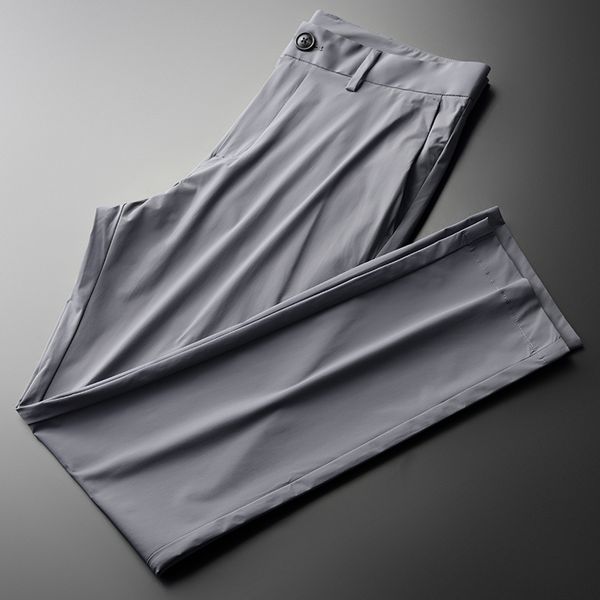 men's pants summer grey mens breathable stretch silky thin male fashion slim fit business trousers, Black
men's pants summer grey mens breathable stretch silky thin male fashion slim fit business trousers, Black