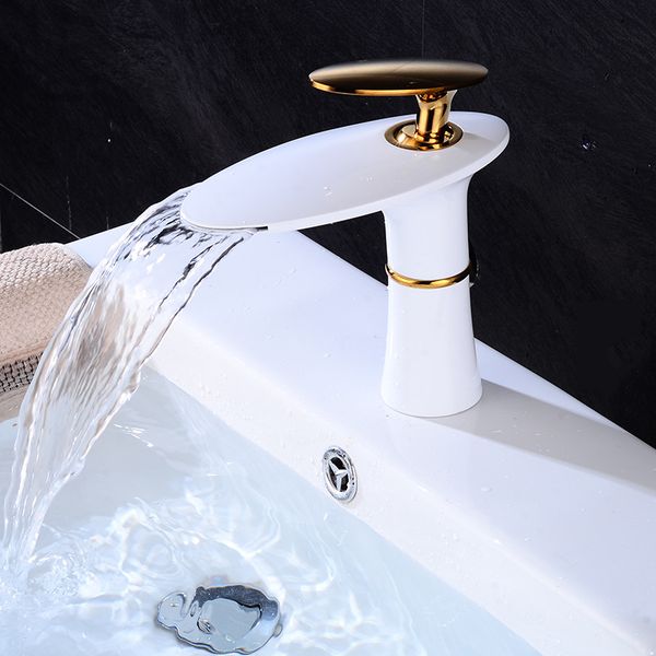 liuyue basin faucets brass white/black flying saucer bathroom low basin faucet deck mounted cold sink mixer taps torneira 
liuyue basin faucets brass white/black flying saucer bathroom low basin faucet deck mounted cold sink mixer taps torneira