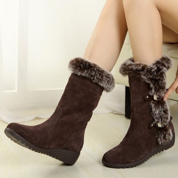 winter women snow boots rubber plush bottom in the tube warm fashion fur wedges shoes female boots, Black
winter women snow boots rubber plush bottom in the tube warm fashion fur wedges shoes female boots, Black