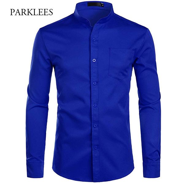 mens shirt casual slim fit stand collar men shirt with pocket long sleeve solid color mens dress shirts wedding social men, White;black
mens shirt casual slim fit stand collar men shirt with pocket long sleeve solid color mens dress shirts wedding social men, White;black