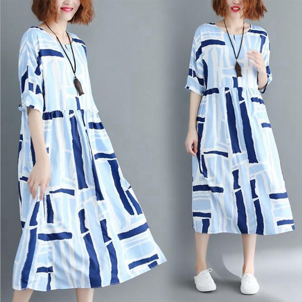 2020 foreign maternity printed women's half sleeve maternity large women's summer stripe dress, White
2020 foreign maternity printed women's half sleeve maternity large women's summer stripe dress, White