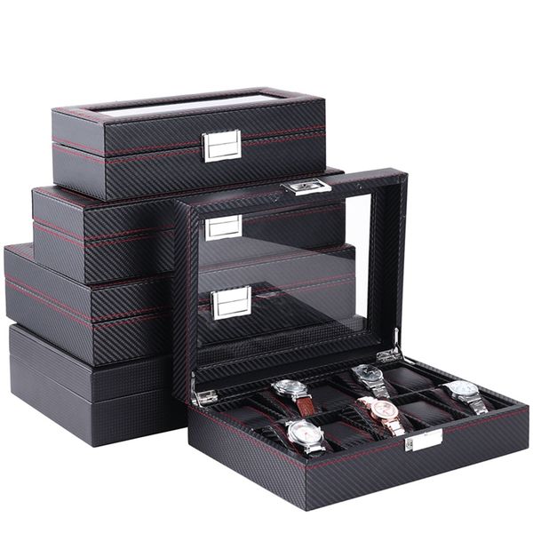5 6 10 12 slot / grid watch box carbon fiber leather wood display container storage holder travel organizer case gift, Black;blue
5 6 10 12 slot / grid watch box carbon fiber leather wood display container storage holder travel organizer case gift, Black;blue