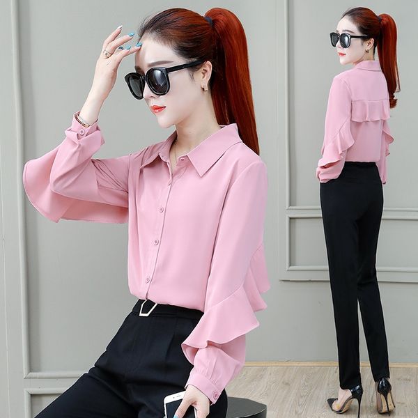 a058813 elegant light mature women's suit shirt 2019 autumn new lapel long-sleeved shirt straight pants two-piece suit, Gray
a058813 elegant light mature women's suit shirt 2019 autumn new lapel long-sleeved shirt straight pants two-piece suit, Gray