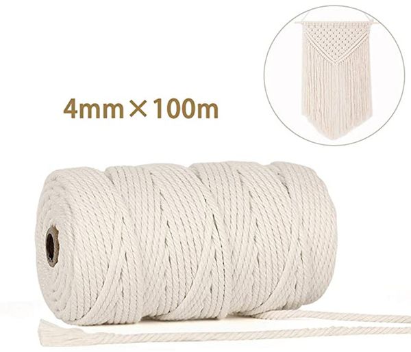 yarn macrame cord 4mm x 100 m beige cotton twisted braided rope diy handmade home textile accessories craft string, Black;white
yarn macrame cord 4mm x 100 m beige cotton twisted braided rope diy handmade home textile accessories craft string, Black;white