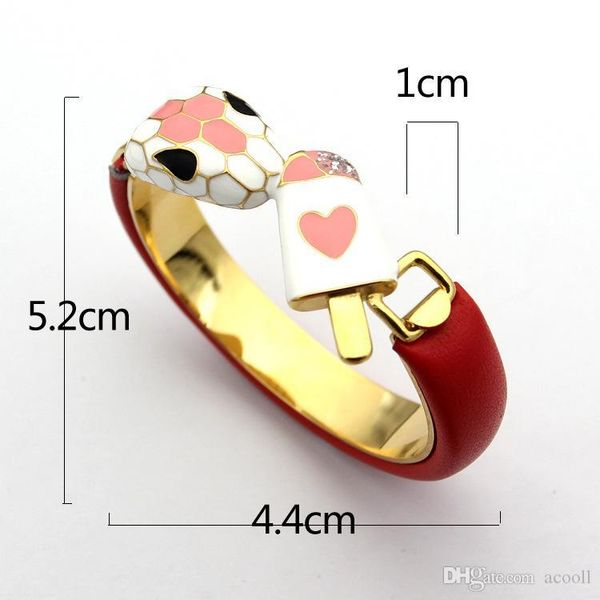 b letter pink dripping ice cream snake head bracelet ladies red / black / pink / green leather bracelet jewelry, White
b letter pink dripping ice cream snake head bracelet ladies red / black / pink / green leather bracelet jewelry, White