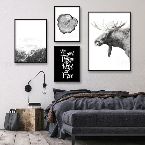 nordic nature mountain poster black white deer wall art canvas print painting decoration picture living room modern home decor
nordic nature mountain poster black white deer wall art canvas print painting decoration picture living room modern home decor
