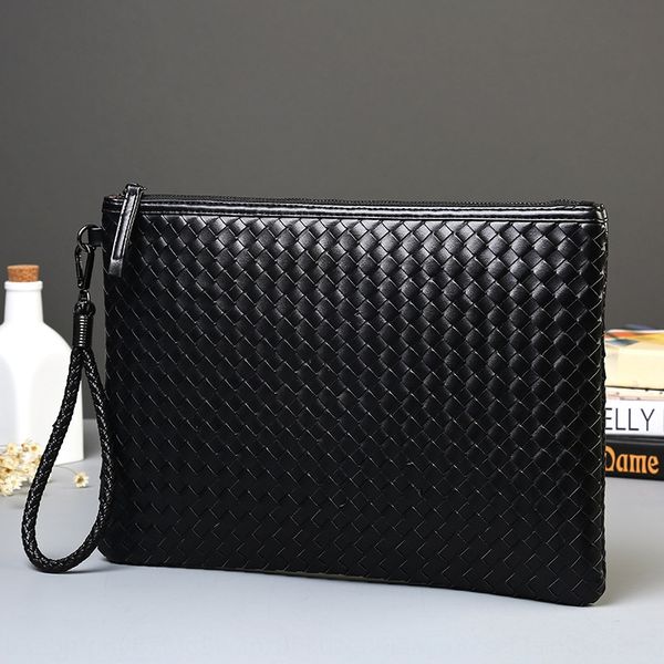 new fashion men's woven trendy business hand-held file fashion handbag bag handbag, White
new fashion men's woven trendy business hand-held file fashion handbag bag handbag, White