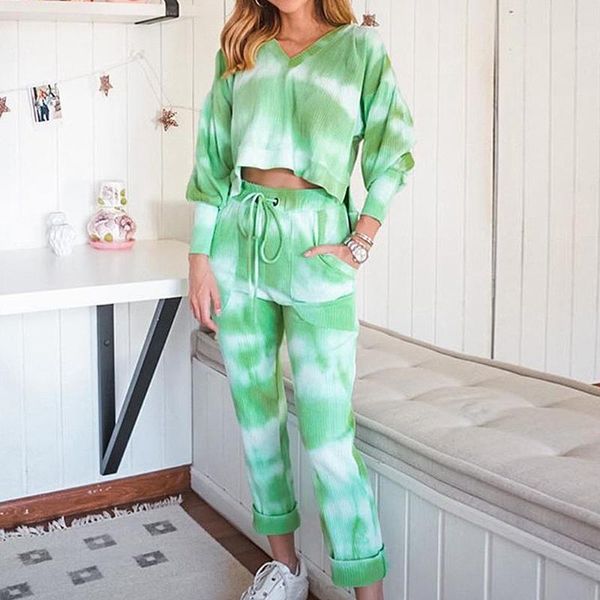 new 2020 2 piece women set tie dye print tracksuit casual long sleeve cropped t shirt drawstring pants female hip hop outfits, Gray
new 2020 2 piece women set tie dye print tracksuit casual long sleeve cropped t shirt drawstring pants female hip hop outfits, Gray