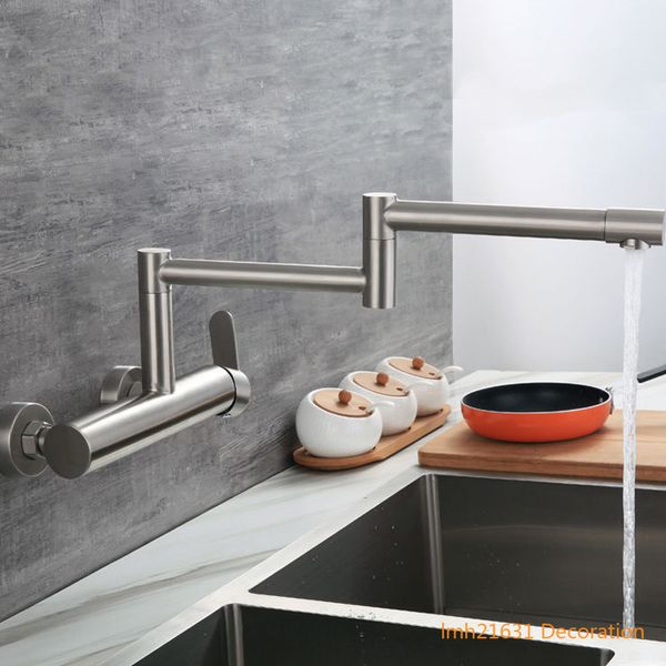 304 Stainless Steel Wall-mounted Double-hole Folding Single Handle Kitchen Faucets Lowes Brushed Nickel Wash Basin Cold Hot Sink Mixed Water
304 Stainless Steel Wall-mounted Double-hole Folding Single Handle Kitchen Faucets Lowes Brushed Nickel Wash Basin Cold Hot Sink Mixed Water