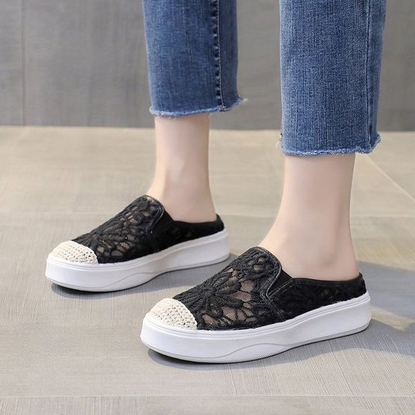 air mesh bling half slippers women mules fisherman slides woman shoes flat heel shoes women cotton fabric, Black
air mesh bling half slippers women mules fisherman slides woman shoes flat heel shoes women cotton fabric, Black