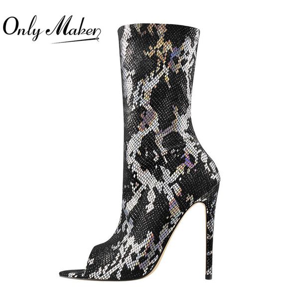 onlymaker women's peep toe snakeskin print stiletto heel side zipper gorgeous checkered leisure open toeankle booties, Black
onlymaker women's peep toe snakeskin print stiletto heel side zipper gorgeous checkered leisure open toeankle booties, Black