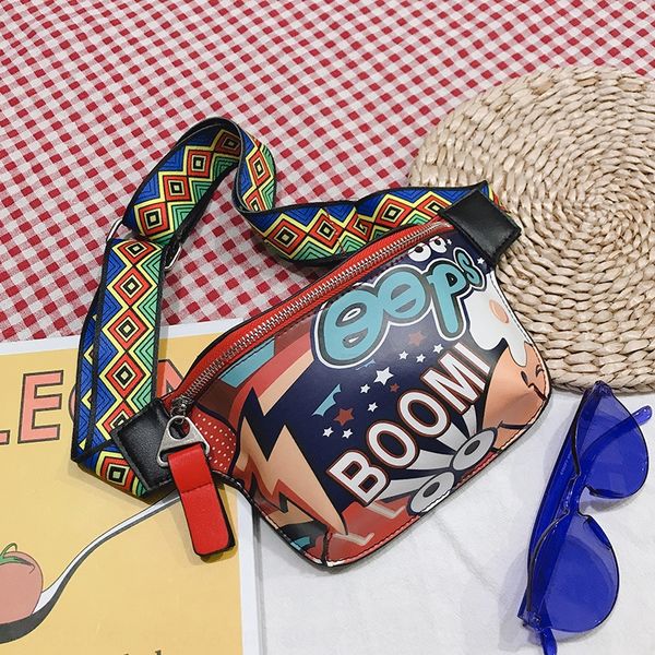 2019 new painted running women's small fashion multi-functional chest bag summer women's small bag, White
2019 new painted running women's small fashion multi-functional chest bag summer women's small bag, White