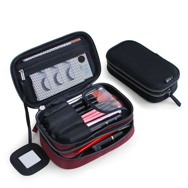 excellent quality travel cosmetic bag nylon waterproof double-layer mini woman makeup case designer purse organizer toiletry bag y200714, Blue;pink
excellent quality travel cosmetic bag nylon waterproof double-layer mini woman makeup case designer purse organizer toiletry bag y200714, Blue;pink
