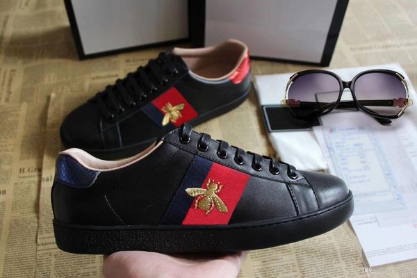 2019 new boys and girls tide shoes ace shoes luxury embroidered white tiger bee snakeskin leather sports shoes men and women casual, Black
2019 new boys and girls tide shoes ace shoes luxury embroidered white tiger bee snakeskin leather sports shoes men and women casual, Black