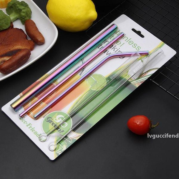 304 stainless steel drinking straws reusable colorful drinking straws set with smoothie straws and cleaning brush with retail package
304 stainless steel drinking straws reusable colorful drinking straws set with smoothie straws and cleaning brush with retail package