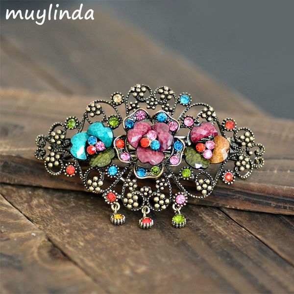 retro resin flower barrette rhinestone hair clip antique metal hair accessories for women, Golden;silver
retro resin flower barrette rhinestone hair clip antique metal hair accessories for women, Golden;silver