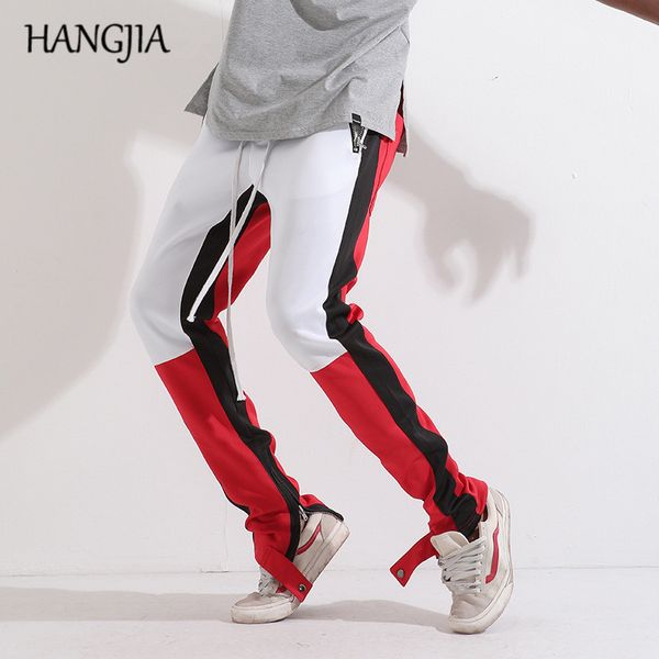 полосатый colorblocked тренировочные брюки мужские streetwear hip hop голеностопного zipper бегуны брюки для мужчин эластичный пояс многоцве, Black 
полосатый colorblocked тренировочные брюки мужские streetwear hip hop голеностопного zipper бегуны брюки для мужчин эластичный пояс многоцве, Black