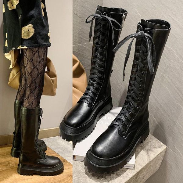 knee high women boots autumn woman shoes winter lace up vintage flat shoes steampunk leather retro buckle ladies snow boots, Black
knee high women boots autumn woman shoes winter lace up vintage flat shoes steampunk leather retro buckle ladies snow boots, Black