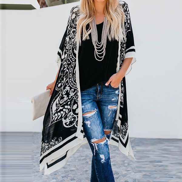 women's beach coat 2020 new seaside vacation print loose mid-length blouse coat kimono and kimono 85453, Black;red
women's beach coat 2020 new seaside vacation print loose mid-length blouse coat kimono and kimono 85453, Black;red