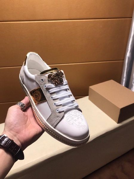 2020u high-end medusa embroidery and color matching men's leather casual low-sneakers, large size fashion lace-up sneakers, size: 3, Black
2020u high-end medusa embroidery and color matching men's leather casual low-sneakers, large size fashion lace-up sneakers, size: 3, Black