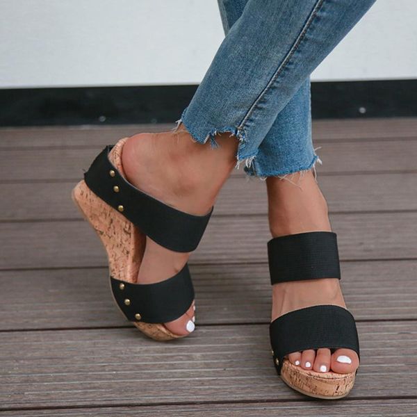 women wedge heels sandals platform mid heels pumps plus size wedges shoes woman solid color slippers sandalias 3 color, Black
women wedge heels sandals platform mid heels pumps plus size wedges shoes woman solid color slippers sandalias 3 color, Black