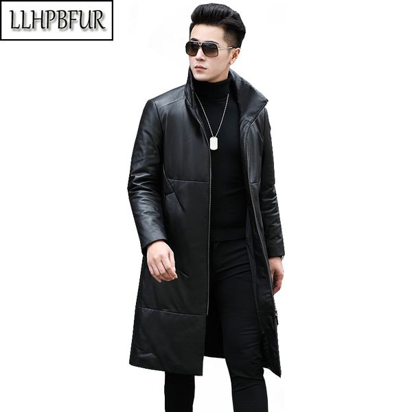 brand new first layer cowhide plus long leather down jacket, winter men's fashion stand collar to keep warm, black jacket
brand new first layer cowhide plus long leather down jacket, winter men's fashion stand collar to keep warm, black jacket