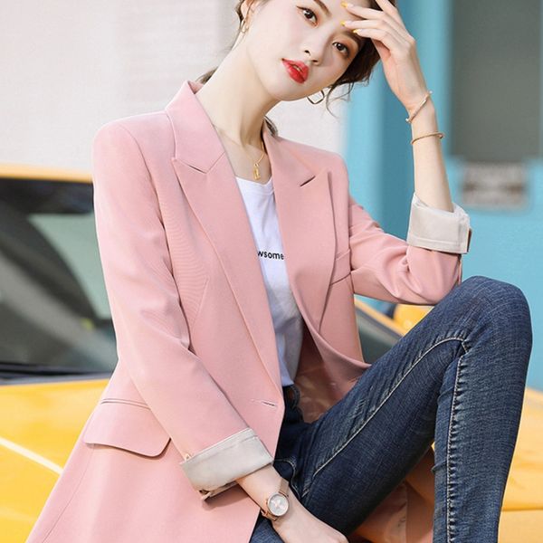 2020 spring new small suit women's contrast color korean style loose casual jacket jacket all-match suit women's top, White;black
2020 spring new small suit women's contrast color korean style loose casual jacket jacket all-match suit women's top, White;black