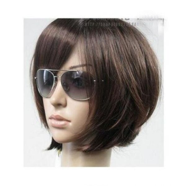 new wig cosplay dark brown short straight women wig, Black
new wig cosplay dark brown short straight women wig, Black