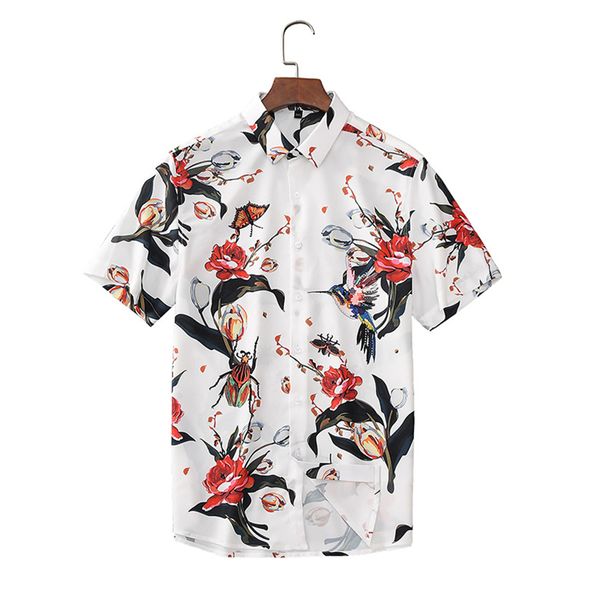 men's casual shirts rhinestone floral insect pattern print high-end short sleeve shirt summer quality soft breathable luxury icy men, White;black
men's casual shirts rhinestone floral insect pattern print high-end short sleeve shirt summer quality soft breathable luxury icy men, White;black