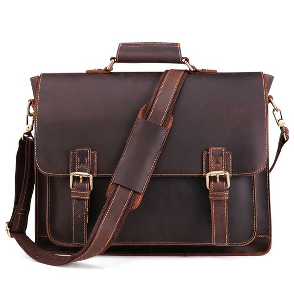 briefcases vintage men's genuine leather briefcase crazy horse messenger male lapbag men business travel
briefcases vintage men's genuine leather briefcase crazy horse messenger male lapbag men business travel