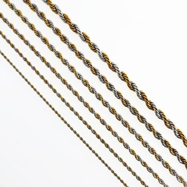 316l stainless steel gold-color rope chain necklace for men and women fashion party jewelry, Silver
316l stainless steel gold-color rope chain necklace for men and women fashion party jewelry, Silver