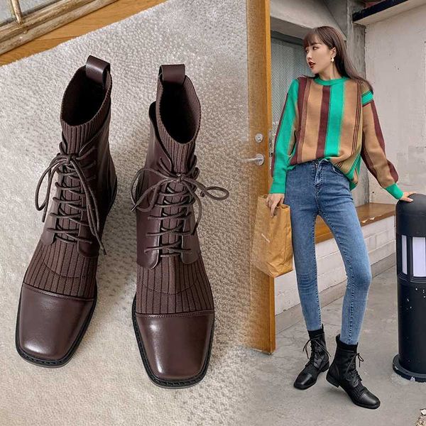 2020 new spring and autumn all-match handsome thick heel short boots boots women square head knitted thin x302, Black
2020 new spring and autumn all-match handsome thick heel short boots boots women square head knitted thin x302, Black