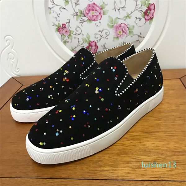 low cut black suede leather star color diamond outdoor sport fashion party red bottom shoes loafer sneakers casual flat l13
low cut black suede leather star color diamond outdoor sport fashion party red bottom shoes loafer sneakers casual flat l13