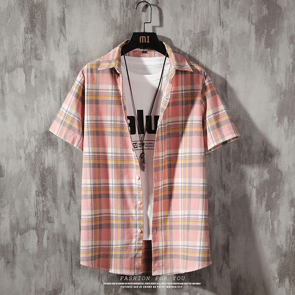 new fashion mens plaid shirts short sleeve casul summer harajuku streetwear cotton shirts turn_down collar tee shirt, White;black
new fashion mens plaid shirts short sleeve casul summer harajuku streetwear cotton shirts turn_down collar tee shirt, White;black