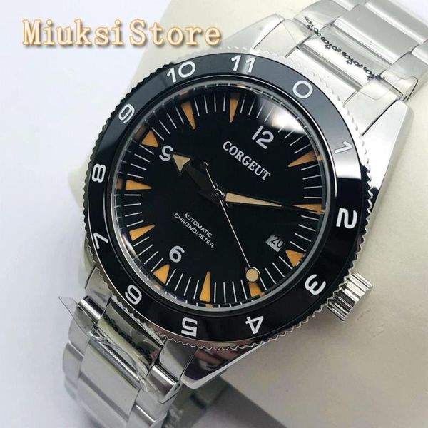 corgeut men's mechanical watch sapphire crystal ceramic bezel black dial waterproof seagull 1612 automatic movement watch, Slivery;brown
corgeut men's mechanical watch sapphire crystal ceramic bezel black dial waterproof seagull 1612 automatic movement watch, Slivery;brown