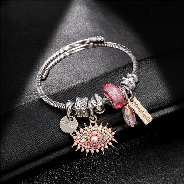 simulation pearl evil eye stainless steel bracelets femme bead crystal silver color cuff bangles for women jewelry dropship 2020, Black
simulation pearl evil eye stainless steel bracelets femme bead crystal silver color cuff bangles for women jewelry dropship 2020, Black