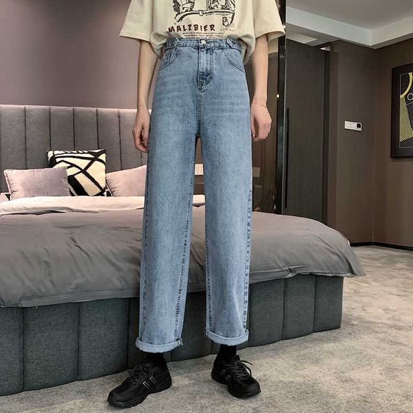 women's jeans 2021 style tennis red high-waisted straight-leg pants loose burrs students trousers, Blue
women's jeans 2021 style tennis red high-waisted straight-leg pants loose burrs students trousers, Blue