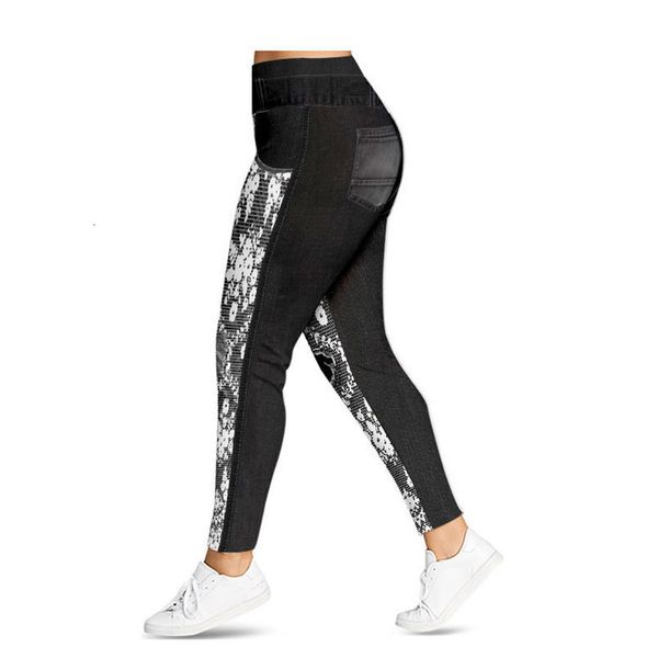 s 5xl plus size 3d print lace denim leggings full length workout legging pant mid elastic waist skinny women pencil pants, Black
s 5xl plus size 3d print lace denim leggings full length workout legging pant mid elastic waist skinny women pencil pants, Black