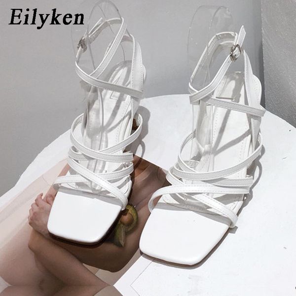 eilyken new sandals women summer ankle buckle strap high heels square toe cross narrow band stilettos ladies party dress shoes, Black 
eilyken new sandals women summer ankle buckle strap high heels square toe cross narrow band stilettos ladies party dress shoes, Black