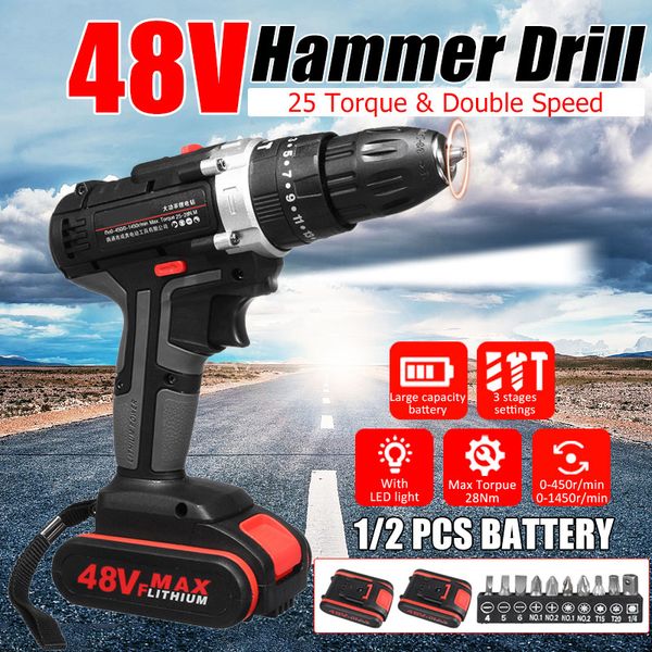 48v electric hammer drill cordless drill woodworking tool rechargeable woodworking drills hogard
48v electric hammer drill cordless drill woodworking tool rechargeable woodworking drills hogard