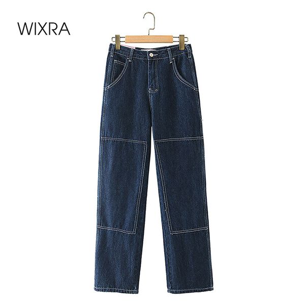 wixra womens denim pants ladies casual bottoms female straight jeans trousers autumn spring high waist patchwork pants, Blue
wixra womens denim pants ladies casual bottoms female straight jeans trousers autumn spring high waist patchwork pants, Blue