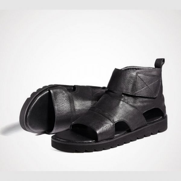 men runway summer new real leather sheepskin platform england breathable leisure beach sandals rome, Black
men runway summer new real leather sheepskin platform england breathable leisure beach sandals rome, Black