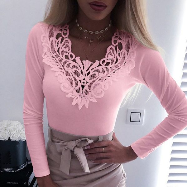 women lace tshirts fall long sleeve shirt office lady slim t-shirt female v neck white black femme harajuku
women lace tshirts fall long sleeve shirt office lady slim t-shirt female v neck white black femme harajuku