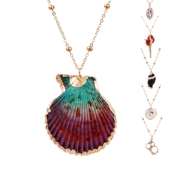 boho summer beach style necklace gold chain with natural shell pendant jewelry charm colorful scallop accessories for women gift, Silver
boho summer beach style necklace gold chain with natural shell pendant jewelry charm colorful scallop accessories for women gift, Silver